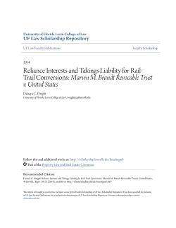 Reliance Interests and Takings Liability for Rail