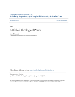 A Biblical Theology of Power - Scholarly Repository @ Campbell