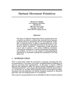 Optimal Movement Primitives