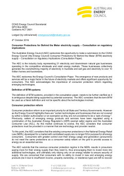 Response to consltation on behind the meter consumer protections