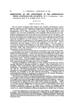 observations on the development of the amphicoelous frogs
