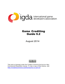 Game Crediting Guide 9.2 - International Game Developers