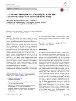 Prevalence of dieting and fear of weight gain across ages: a