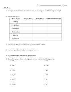 Phase change Starting Phase Ending Phase Endothermic