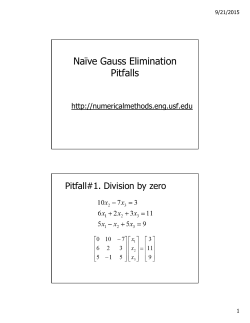 Na&iuml;ve Gauss Elimination Pitfalls