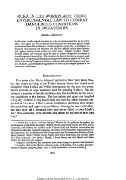 RCRA in the Workplace: Using Environmental Law to Combat