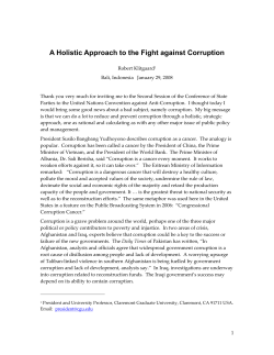 A Holistic Approach to the Fight against Corruption