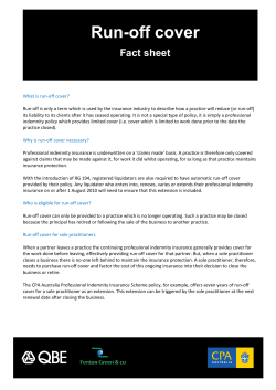 Run-off cover fact sheet