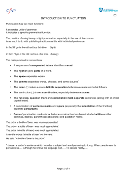 introduction to punctuation