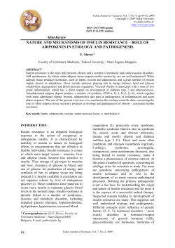 nature and mechanisms of insulin resistance &ndash; role of adipokines in