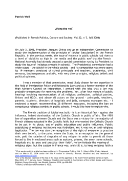 Patrick Weil Lifting the veil1 (Published in French Politics, Culture