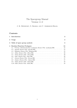 The Spacegroup Manual Version 1.1.2