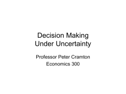 Decision making under Uncertainty