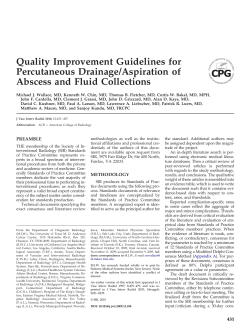 Quality Improvement Guidelines for Percutaneous Drainage