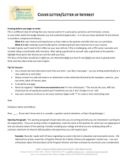 cover letter/letter of interest