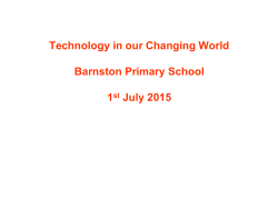Britain since the 1930s - Barnston Primary School