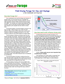Field Drying Forage for Hay and Haylage