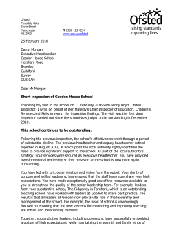 the latest school inspection report