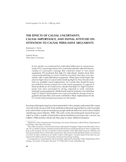 the effects of causal uncertainty, causal importance, and