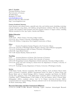 John C. Franklin Associate Professor, Classics The University of
