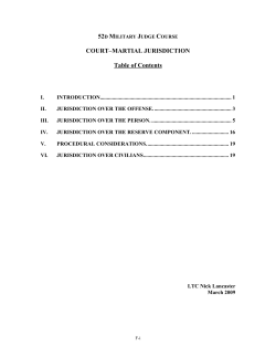 Jurisdiction - JAG Defense