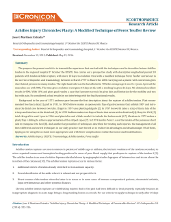 Achilles Injury Chronicles Plasty - E