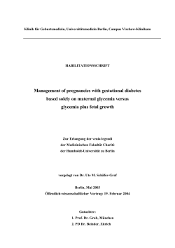 Management of pregnancies with gestational diabetes based solely