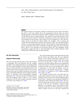Air&ndash;Sea Interaction and Horizontal Circulation in the Red Sea