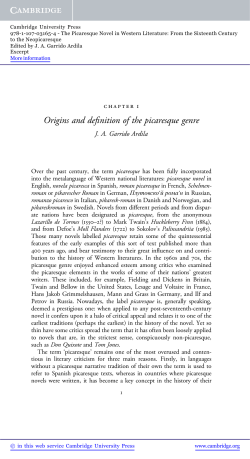 Origins and definition of the picaresque genre - Assets