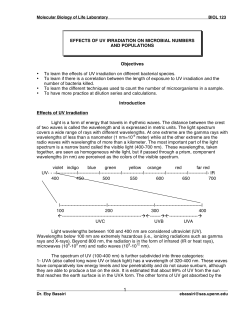 EFFECTS OF UV IRRADIATION ON MICROBIAL NUMBERS AND