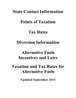 State Contact Information Points of Taxation Tax Rates Diversion