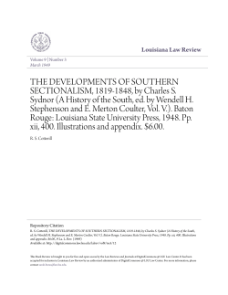 THE DEVELOPMENTS OF SOUTHERN SECTIONALISM, 1819