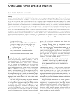 Kristin Lucas`s Refresh: Embodied Imaginings