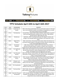 Printable TPTV Schedule April 10th to April 16th 2017