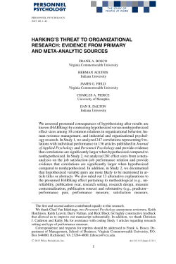 harking`s threat to organizational research