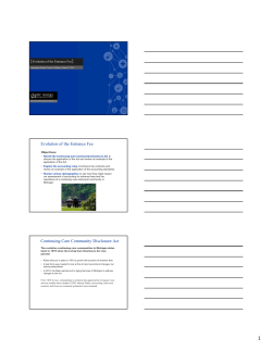 Evolution of the Entrance Fee Continuing Care Community