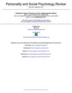 Personality and Social Psychology Review