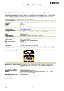 Article Information Sheet (AIS)