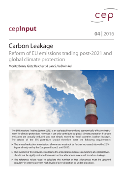 cepInput Carbon Leakage - Centrum f&uuml;r europ&auml;ische Politik
