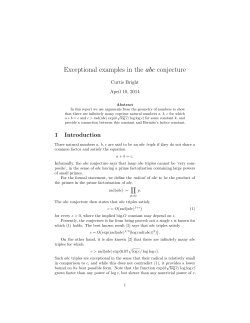 Exceptional examples in the abc conjecture