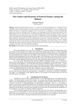 The Context and Structure of Funeral Oratory among