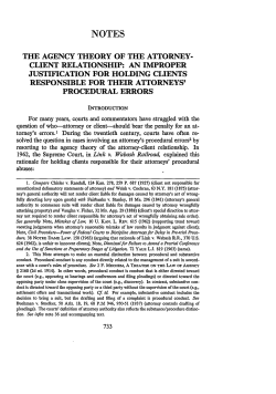 The Agency Theory of the Attorney-Client Relationship