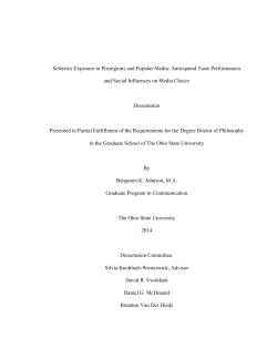 1 Selective Exposure to Prestigious and Popular Media: Anticipated