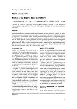 Name of epilepsy, does it matter?