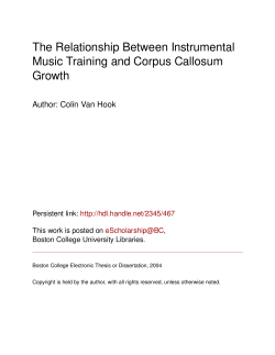 The Relationship Between Instrumental Music Training and Corpus