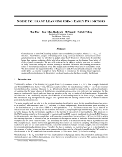 noise tolerant learning using early predictors