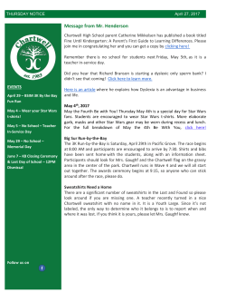 Message from Mr. Henderson