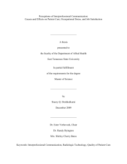 Perceptions of Interprofessional Communication: Causes and