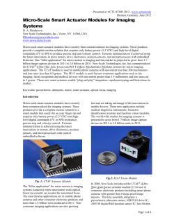 Micro-Scale Smart Actuator Modules for Imaging Systems