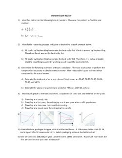 Midterm Exam Review 1) Identify a pattern in the following lists of